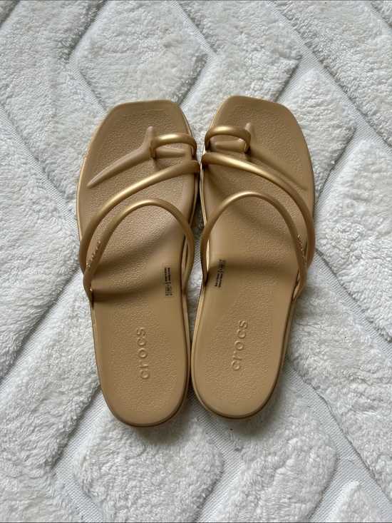 CROCS Shoes - CROCS Miami Toe Loop Sandal in Gold